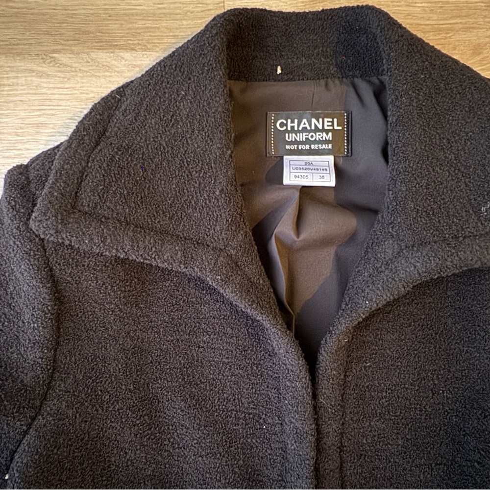 CHANEL Black Jacket Uniform Sz 38 - Picture 2 of 10